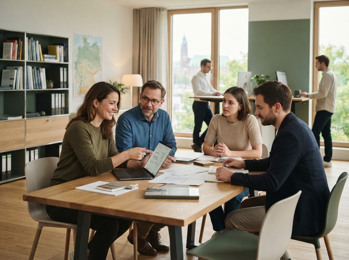 Ortwensa Teammitglied analysiert Marktdaten am Arbeitsplatz